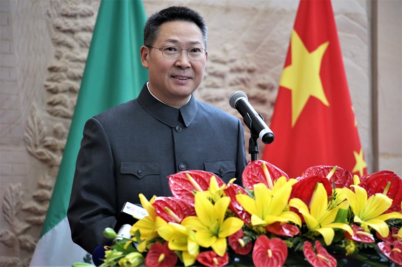 中国驻墨西哥大使陈道江致辞。中国驻墨西哥大使馆供图
