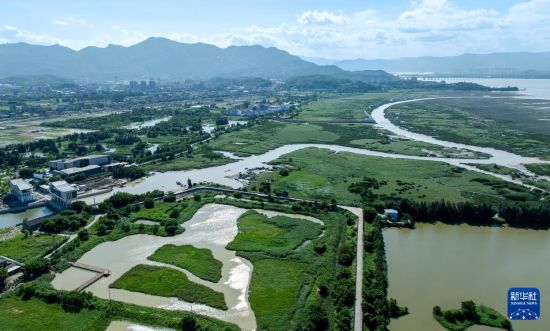 闽江河口湿地景色（7月27日摄，无人机照片）。